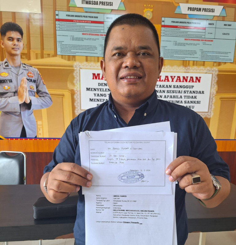 Menyebar Fitnah, Hamid Laporkan Karel  ke Polda Riau, Pengacara: Ancaman 4 Tahun Penjara