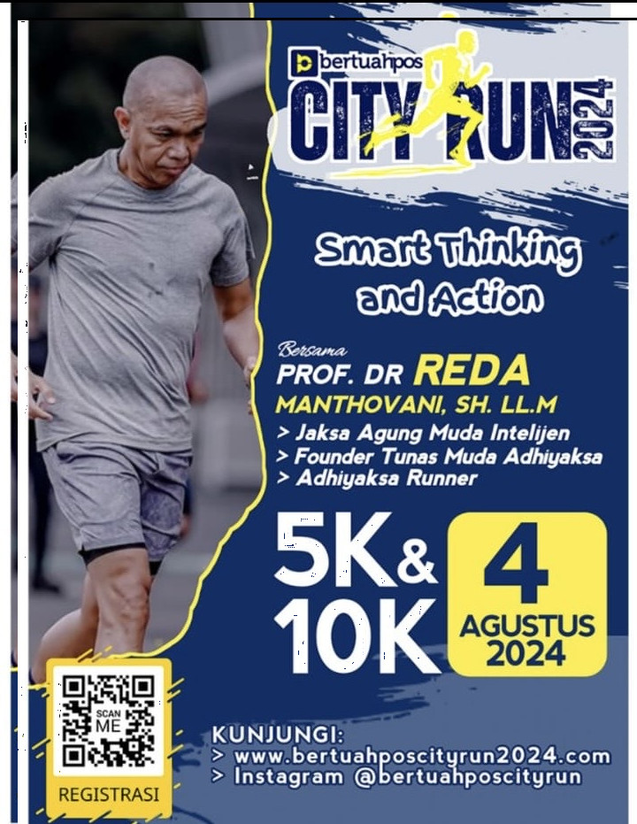 Jamintel RI  Bakal Hadiri Lomba Lari 5K-10K BERTUAHPOS CITY RUN 2024