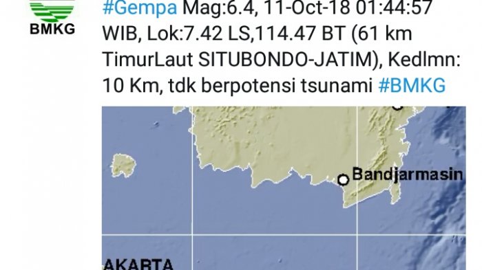 Gempa Susulan Situbondo masih Dirasakan sampai Pagi ini